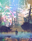 Landscape Wallpaper - Fireworks and Shipwrecks
