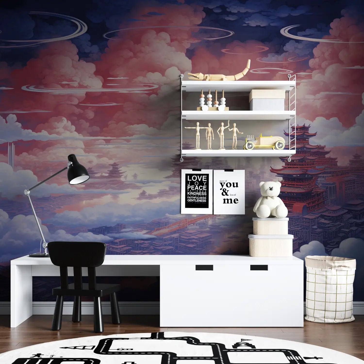 Japanese Wallpaper - Sky with Pagodas