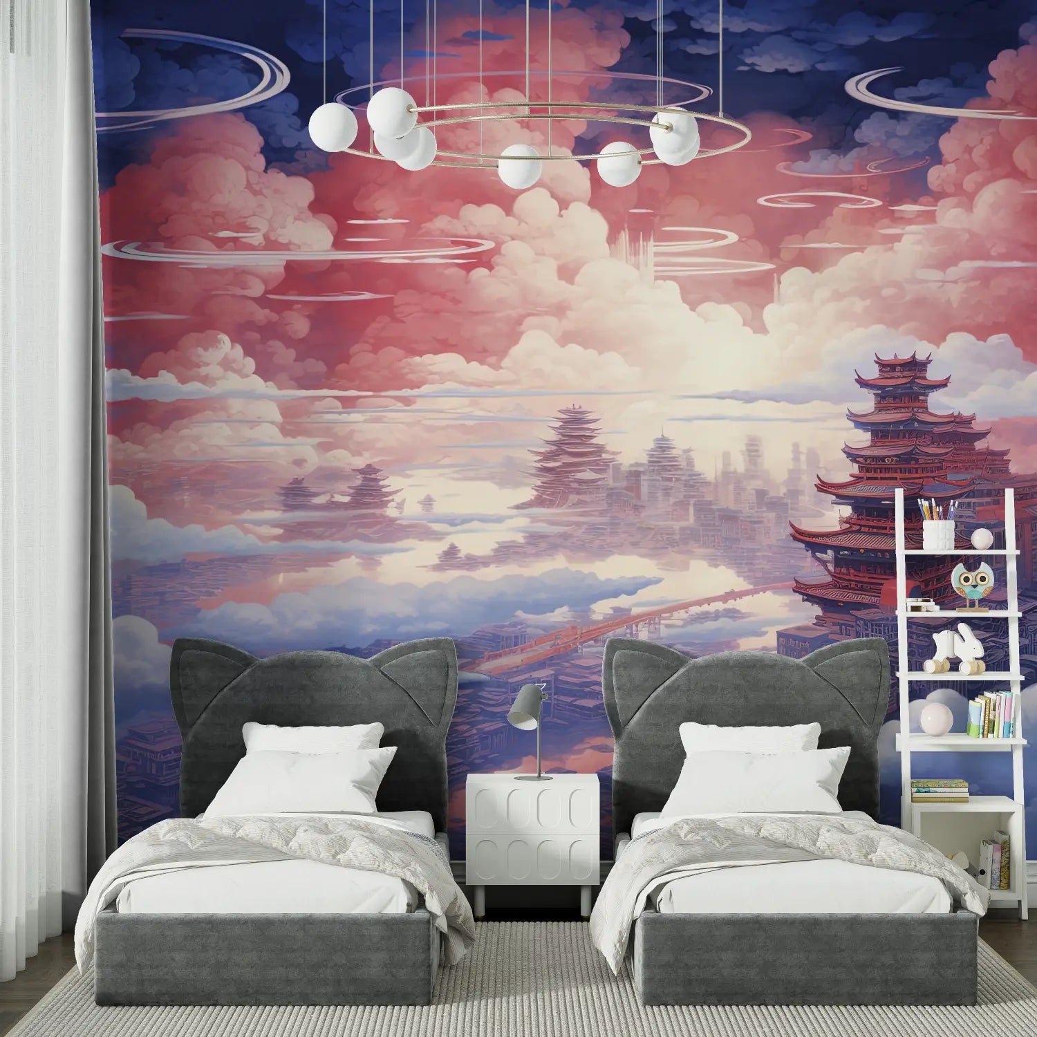 Japanese Wallpaper - Sky with Pagodas