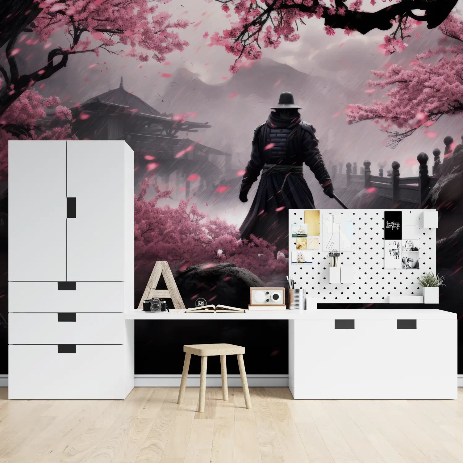 Japanese Wallpaper - Warrior under Sakura