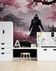 Japanese Wallpaper - Warrior under Sakura