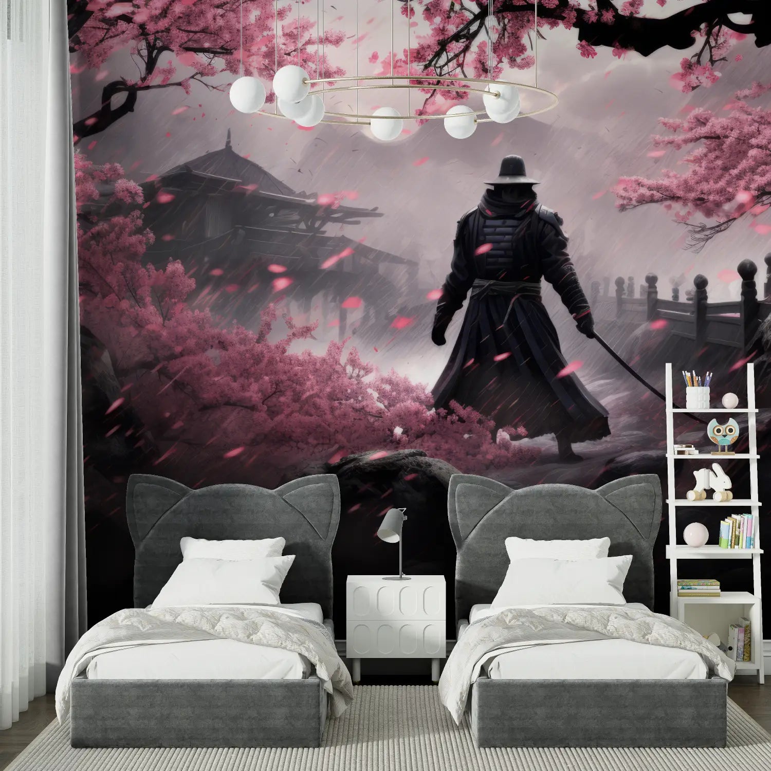 Japanese Wallpaper - Warrior under Sakura