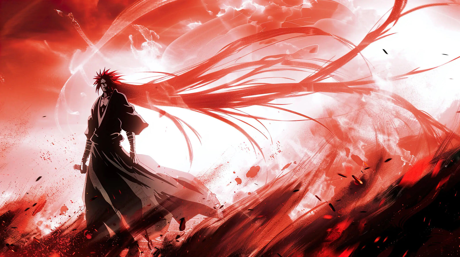 Papier Peint Japonais - Tempête Rouge