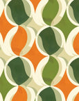 Geometric Wallpaper - Orange and Green Circular Patterns