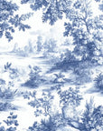 Papier Peint Vintage – Toile de Jouy Bleue