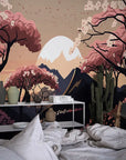 Japanese Wallpaper – Cherry Blossoms in the Moonlight