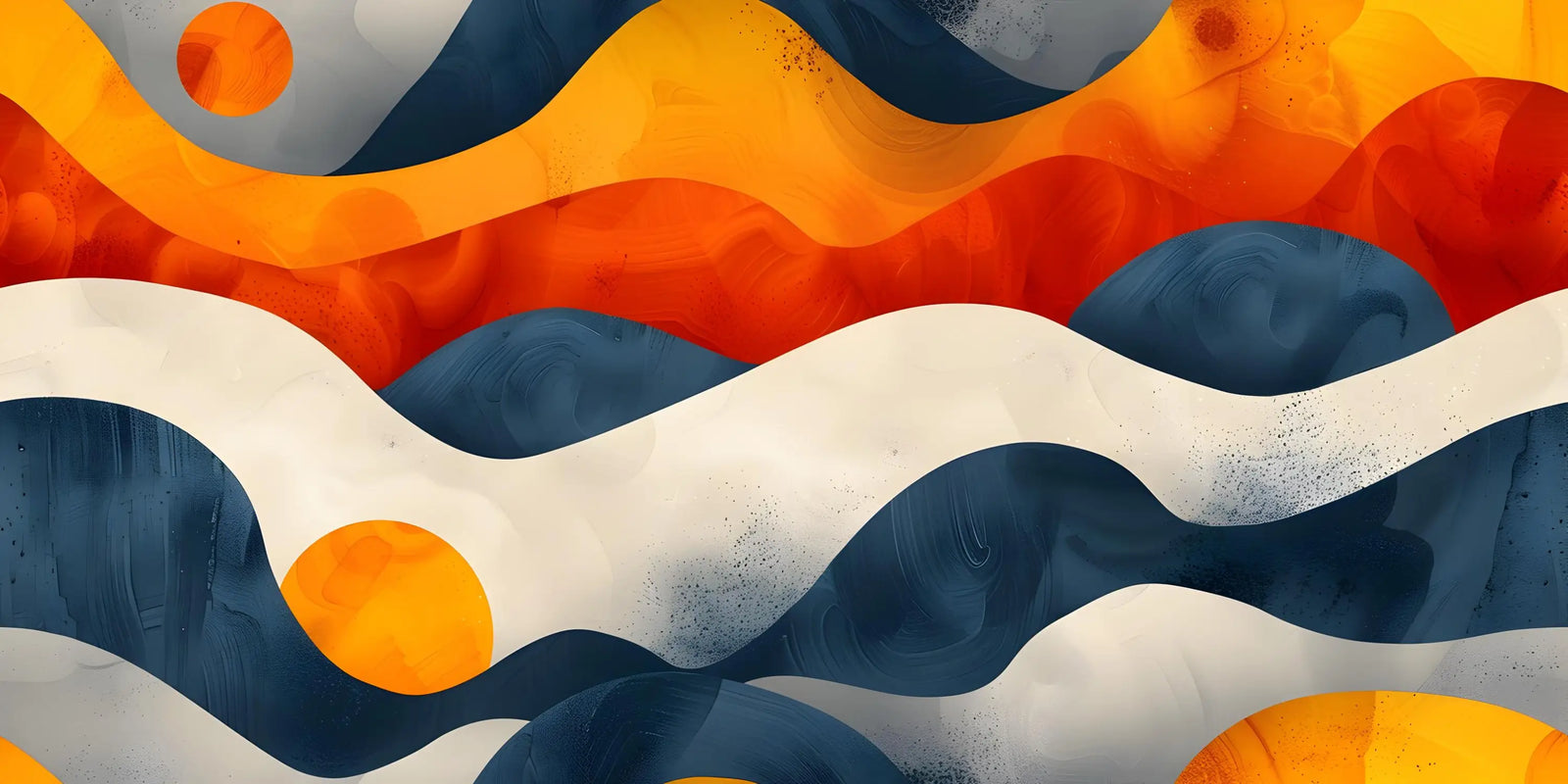 Papier Peint Géométrique - Ondulations Abstraites Colorées