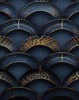 Geometric Wallpaper - Dark and Gold Scales