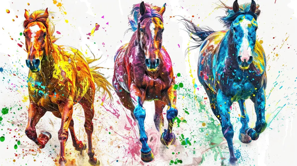 Papier Peint Art & Déco - Chevaux Colorés