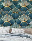 Japanese Wallpaper - Fan-shaped Wave Patterns