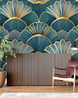 Japanese Wallpaper - Fan-shaped Wave Patterns