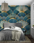 Japanese Wallpaper - Fan-shaped Wave Patterns