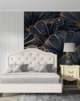 Japanese Wallpaper - Golden Fan Flowers