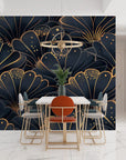 Japanese Wallpaper - Golden Fan Flowers