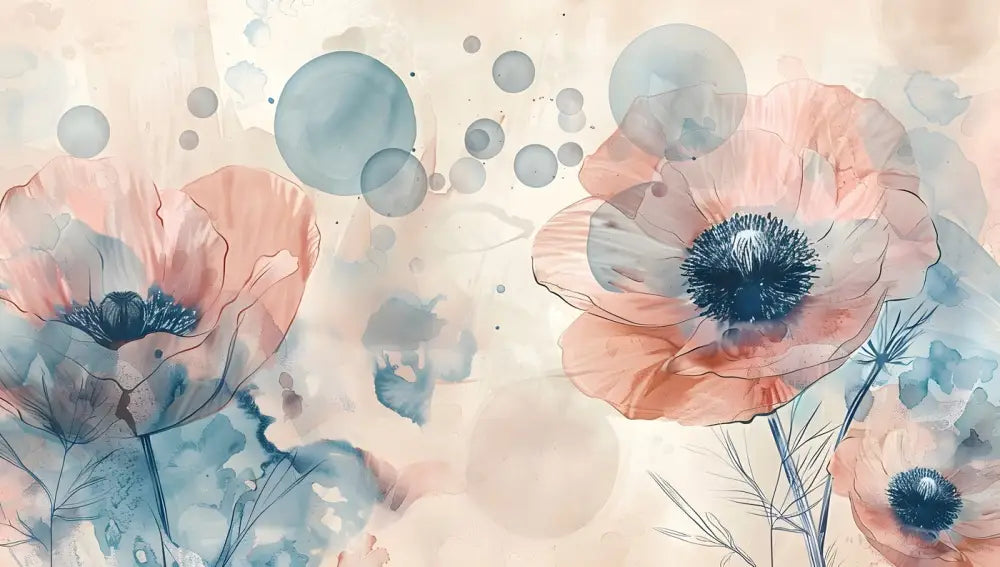 Papier Peint Art & Déco - Fleur Aquarelle