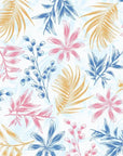 Papier Peint Art & Déco - Floral Bleu Rose Et Blanc