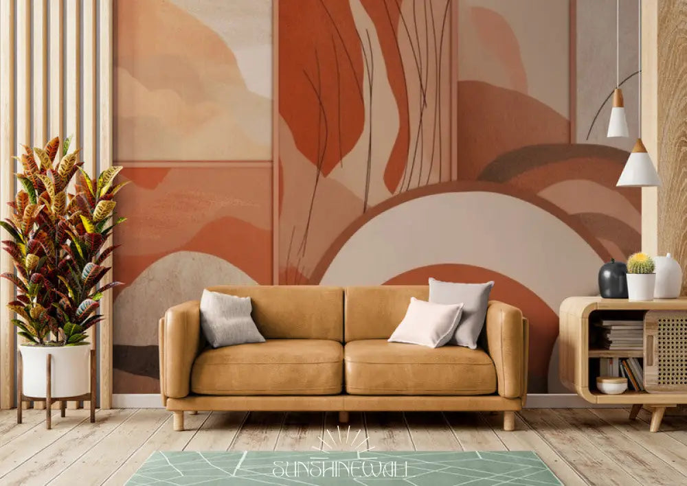 Papier Peint Art & Déco - Géométrique Terracotta