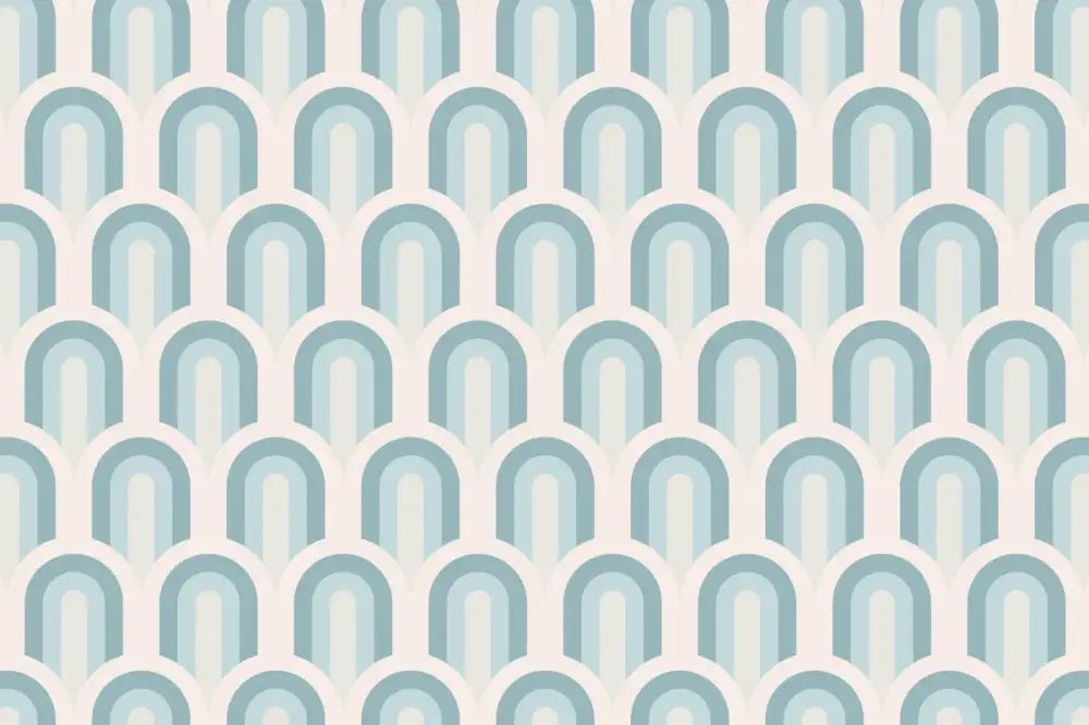 Papier Peint Art & Déco - Motifs Géométriques Bleu Et Blanc