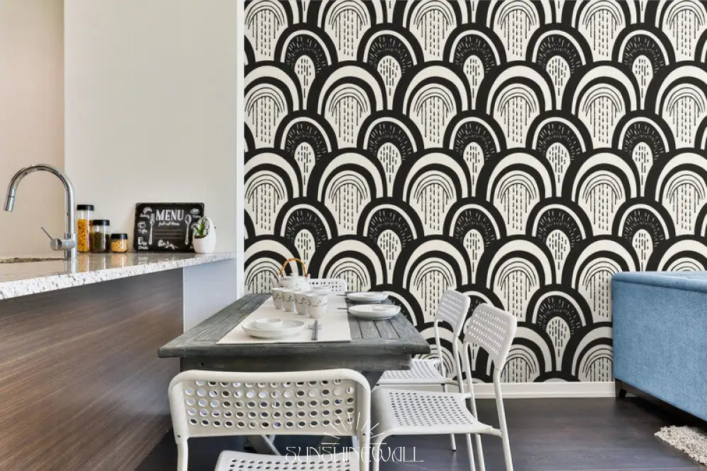 Papier Peint Art & Déco - Noir Et Blanc