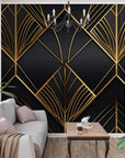Papier Peint Art & Déco - Losanges Dorés Structurés