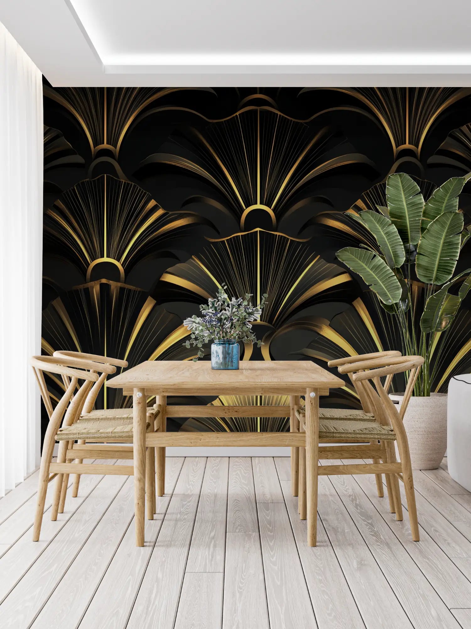 Art &amp; Deco Wallpaper - Golden Fans