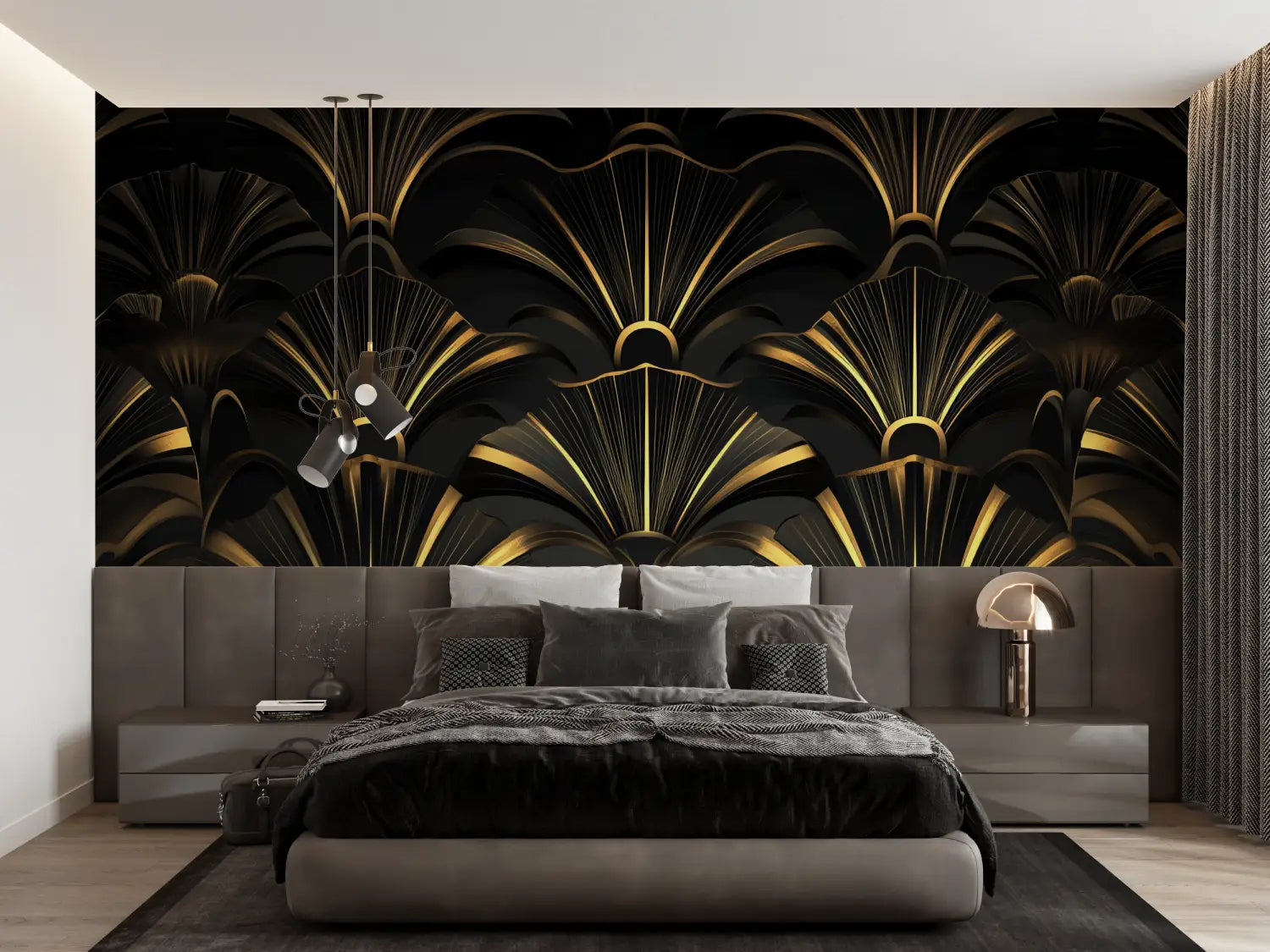 Art &amp; Deco Wallpaper - Golden Fans