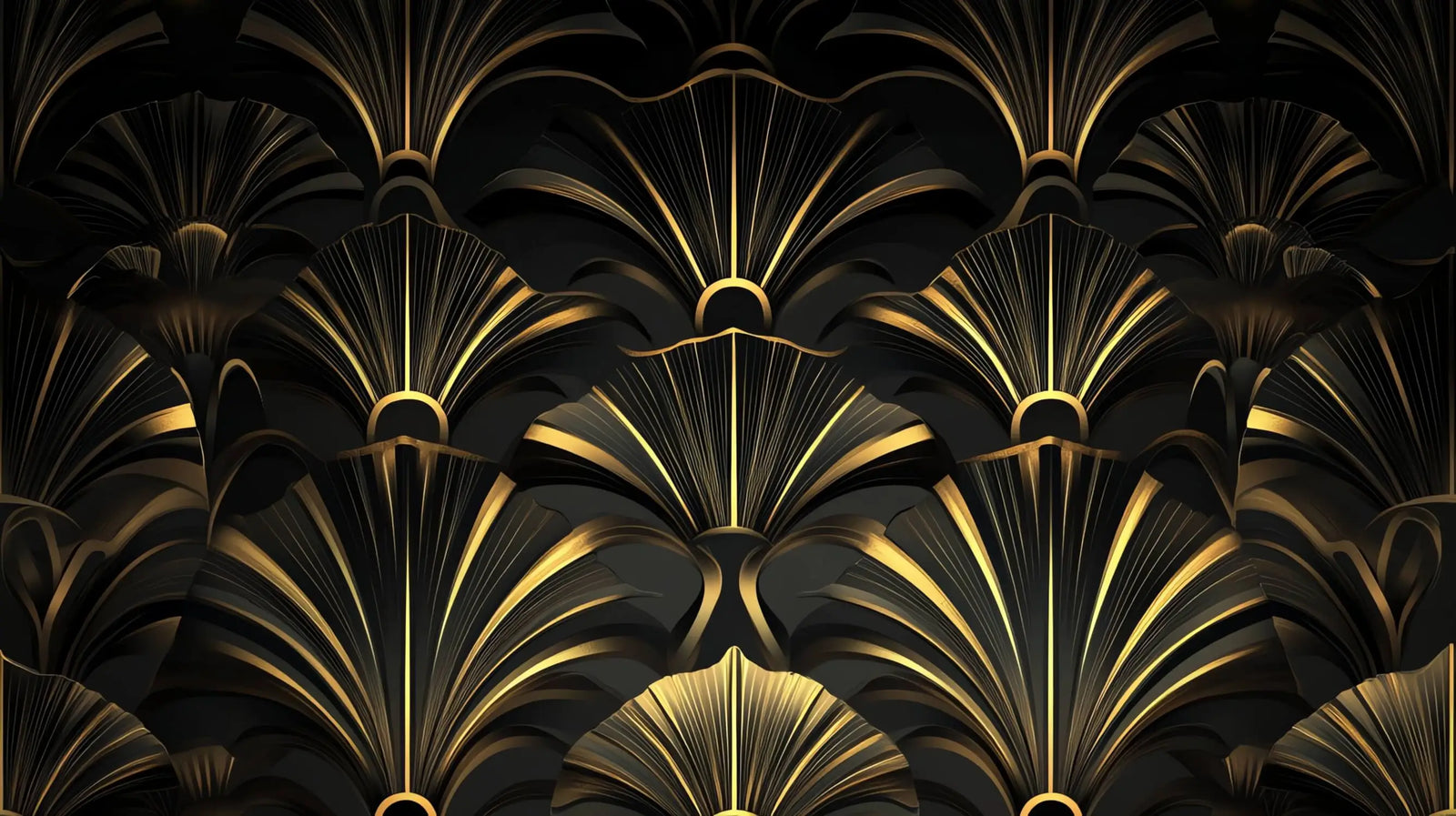 Art &amp; Deco Wallpaper - Golden Fans