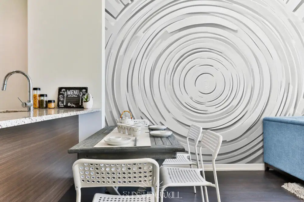 Papier Peint Art & Déco - Spirale Blanche