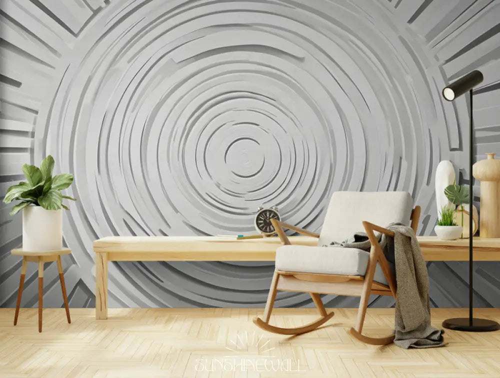 Papier Peint Art & Déco - Spirale Blanche