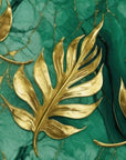 Art Deco Wallpaper - Golden Leaves on Marble