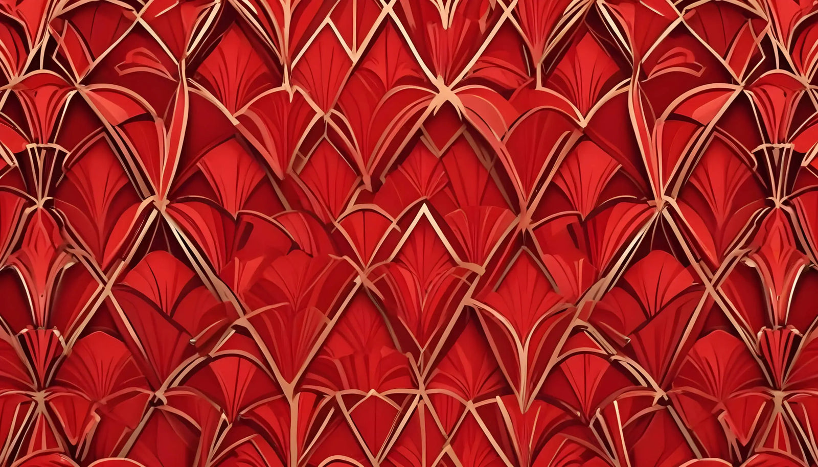Geometric Wallpaper - Red Art Deco Patterns