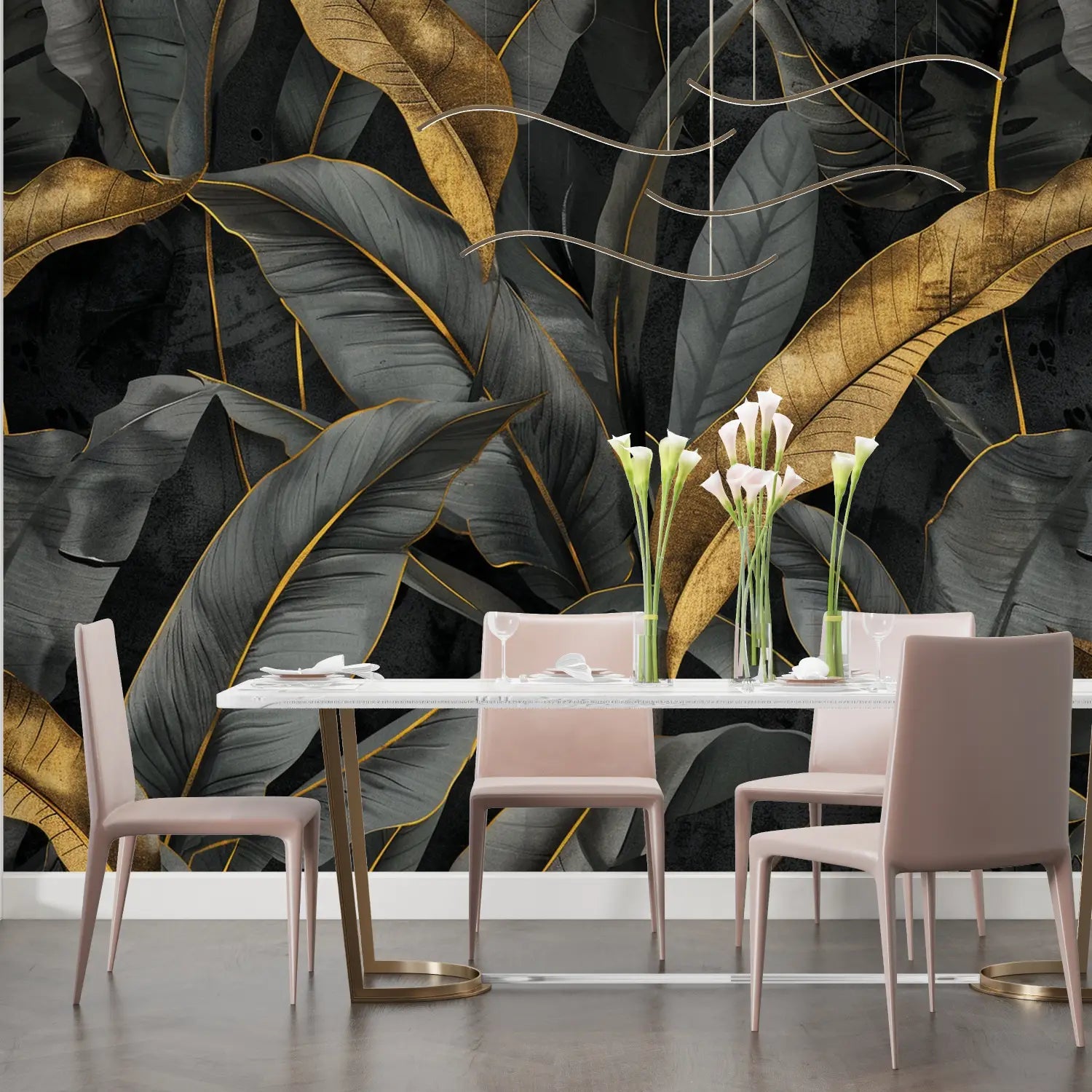 Papier Peint Tropical - Palmes Nocturnes