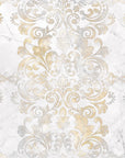 Art Deco Wallpaper – Golden Scrolls on Luminous Marble