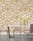 Art Deco Wallpaper – Gold Baroque Patterns on Ivory