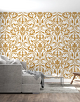 Art Deco Wallpaper – Gold Baroque Patterns on Ivory