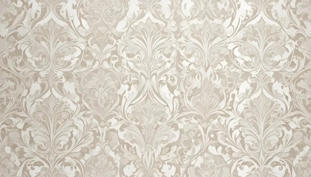 Papier Peint Baroque - Élégance Beige Et Gris