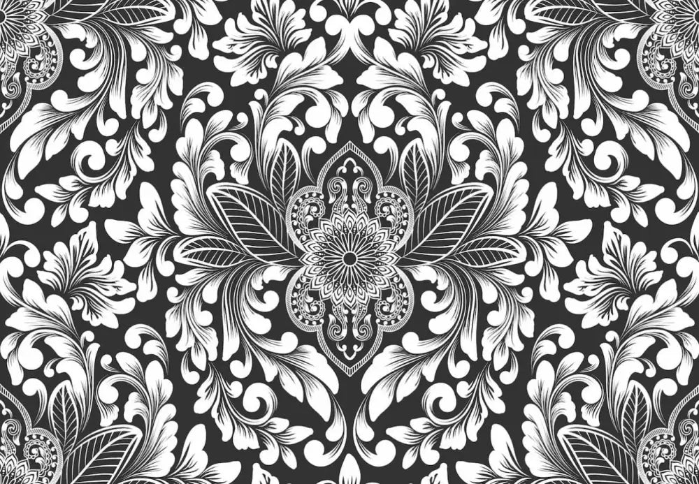 Papier Peint Baroque - Noir Et Blanc