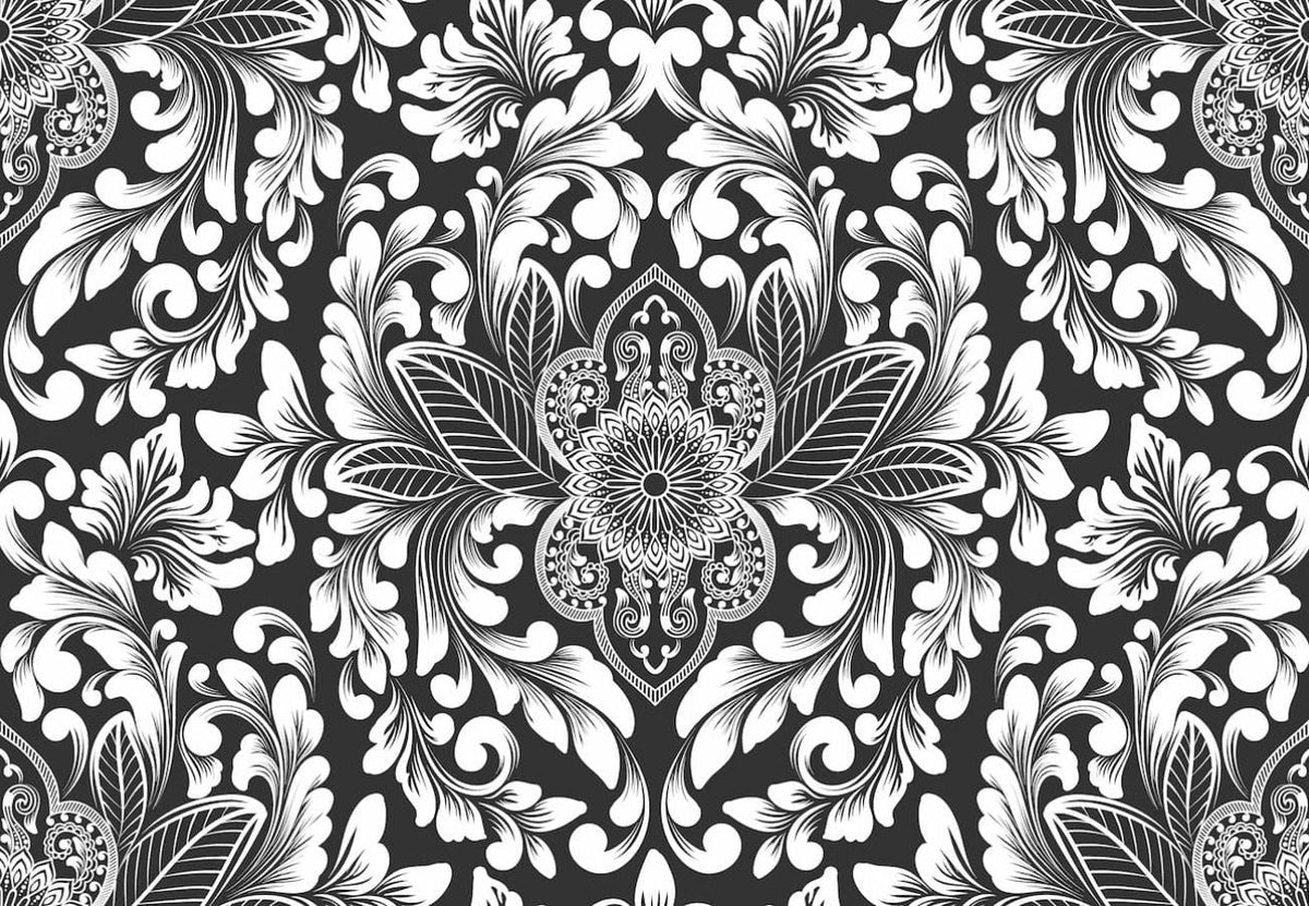 Papier Peint Baroque - Noir Et Blanc