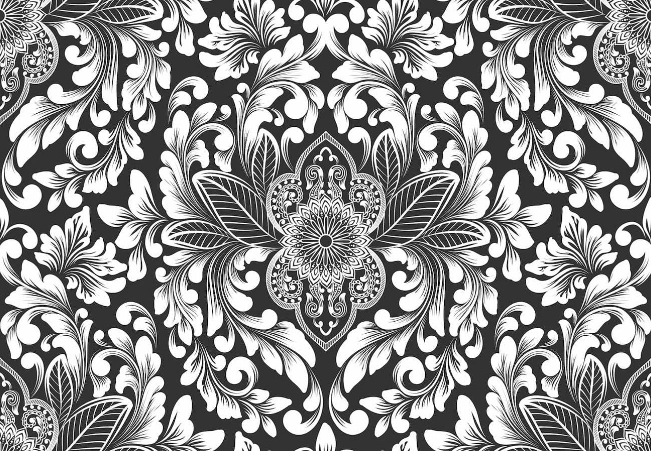 Papier Peint Baroque - Noir Et Blanc