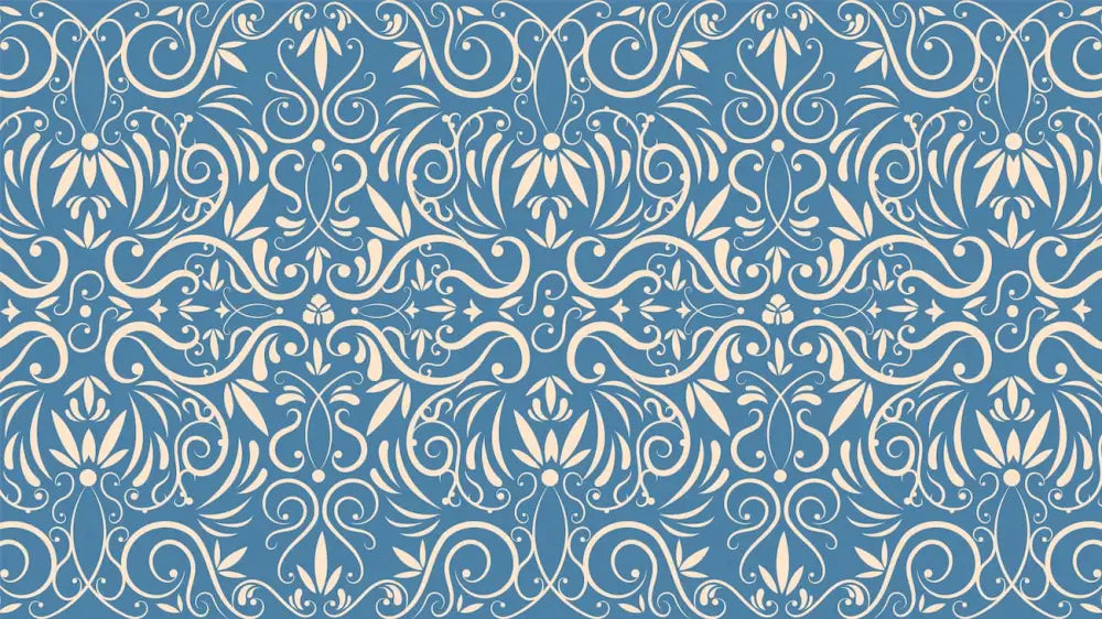 Papier Peint Baroque - Treillis Bleu Et Blanc