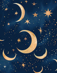 Retro Wallpaper - Golden Moon and Stars