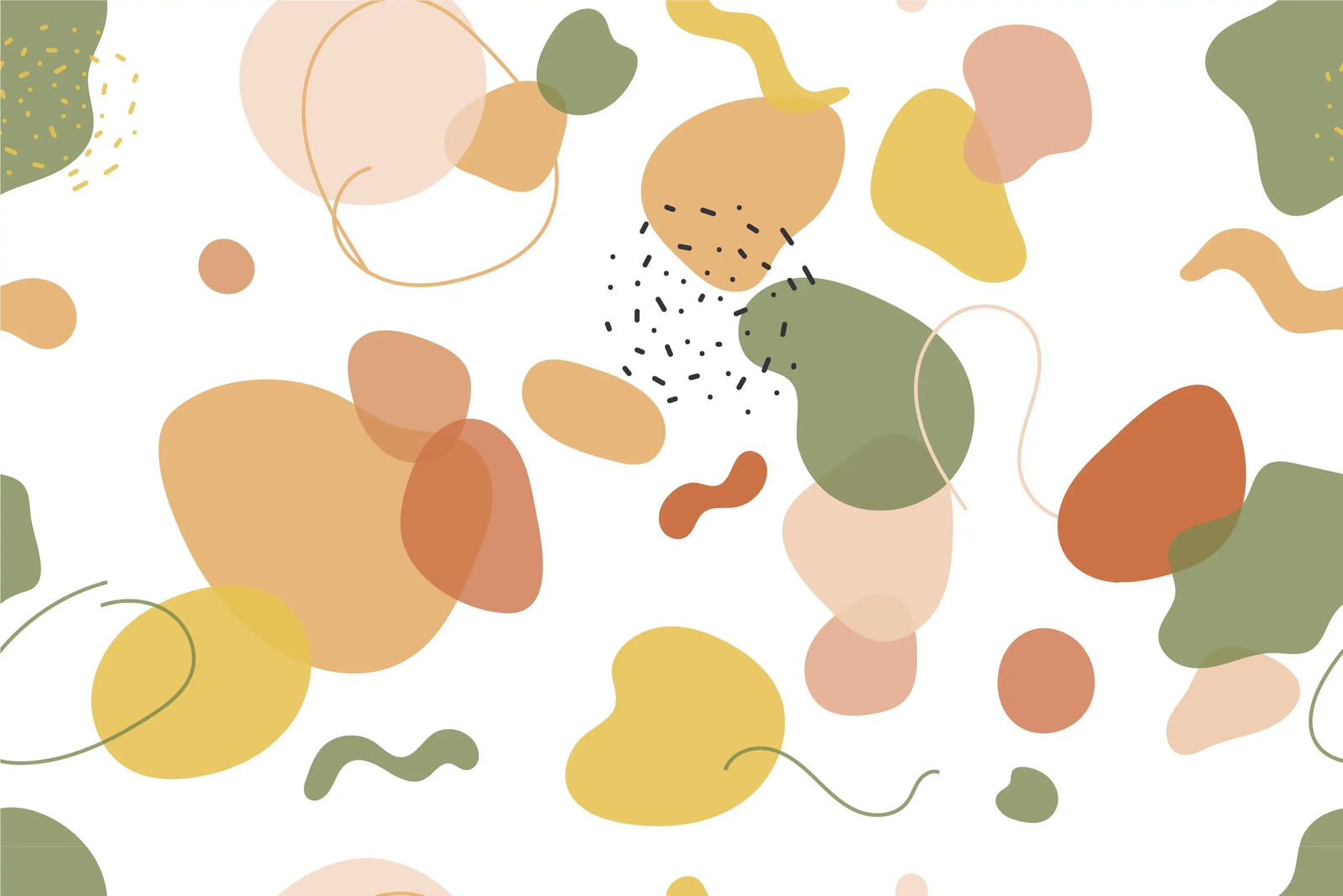 Papier Peint Art & Déco – Formes Abstraites aux Teintes Douces