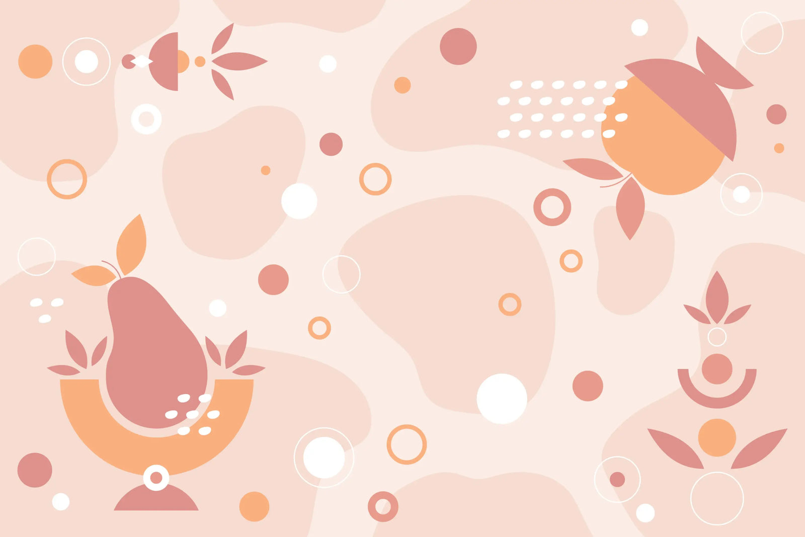 Art &amp; Deco Wallpaper – Graphic Pears and Powder Circles