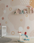 Art Deco Wallpaper – Graphic Pears and Powder Circles