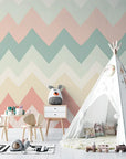 Geometric Wallpaper – Pastel Zigzag and Soft Shades