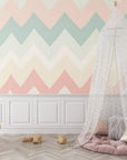 Geometric Wallpaper – Pastel Zigzag and Soft Shades