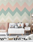 Geometric Wallpaper – Pastel Zigzag and Soft Shades