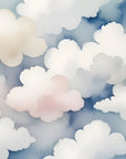 Papier Peint Enfant – Nuages Aquarellés dans un Ciel de Rêve