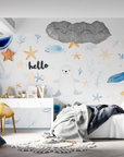 Papier Peint Enfant - Animaux Marins Rigolos