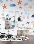 Papier Peint Enfant - Animaux Marins Rigolos